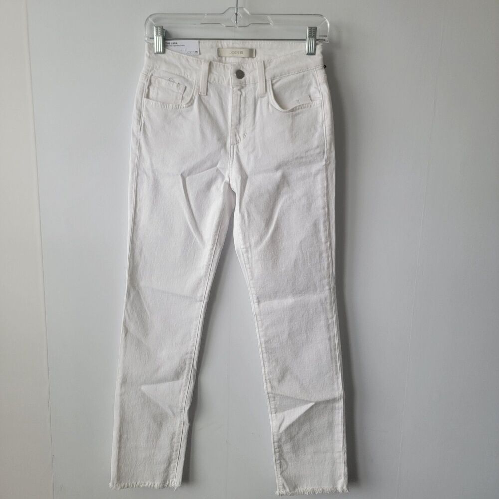 Joe's womens The Lara mid rise cigarette ankle jeans size 24 row hem white